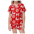 thumbnail image 3 of WEAIXIMIUNG Kids' Christmas Classic Print Button Down Collar Short Sleeve Top & Shorts Pajama Set 6-7 Years, 3 of 6
