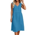 thumbnail image 7 of Guluxicc Linen Dress for Women Sleeveless Beach Vacation Flowy Gauze Lightweight Midi Dresses Casual Trendy Cruise Outfits, 7 of 7