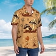 thumbnail image 5 of Bixox Men's Hawaiian Shirts Men's Brown Mushrooms Print Short-Sleeve Shirt-Medium, 5 of 8