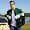 thumbnail image 2 of Men's Bomber Jacket Lightweight Casual Zipper Coat with Pockets Ideal for Camping, Hiking, 2 of 8