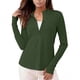 thumbnail image 2 of Craaazy Women Athletic Half Zip Top, Solid Color Long Sleeve Sun Protection Shirt, Slim Fit Stand Collar Top for Workout Gifts, 2 of 9