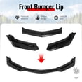 thumbnail image 3 of Ikon Motorsports Front Bumper Lip Fits 2016-2018 Chevrolet Camaro LT RS ZL1 Style Gloss Black PP Polypropylene Air Dam Chin Spoiler Splitter 3PCS, 3 of 9