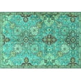 thumbnail image 1 of Ahgly Company Machine Washable Indoor Rectangle Persian Turquoise Blue Traditional Area Rugs, 7' x 9', 1 of 4
