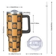 thumbnail image 2 of Checkered Pumpkin Halloween Pattern Tumbler with Handle and Lid,40oz Double Wall Vacuum Insulated Tumbler,Cups Gift for Women and Men, 2 of 7