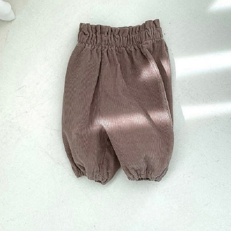 

DancePeanut Fashion Pants Solid Color Corduroy Thicken Cotton Pant Autumn Winter Boy Girl Keep Warm Elastic Waist Bottoms Clothes