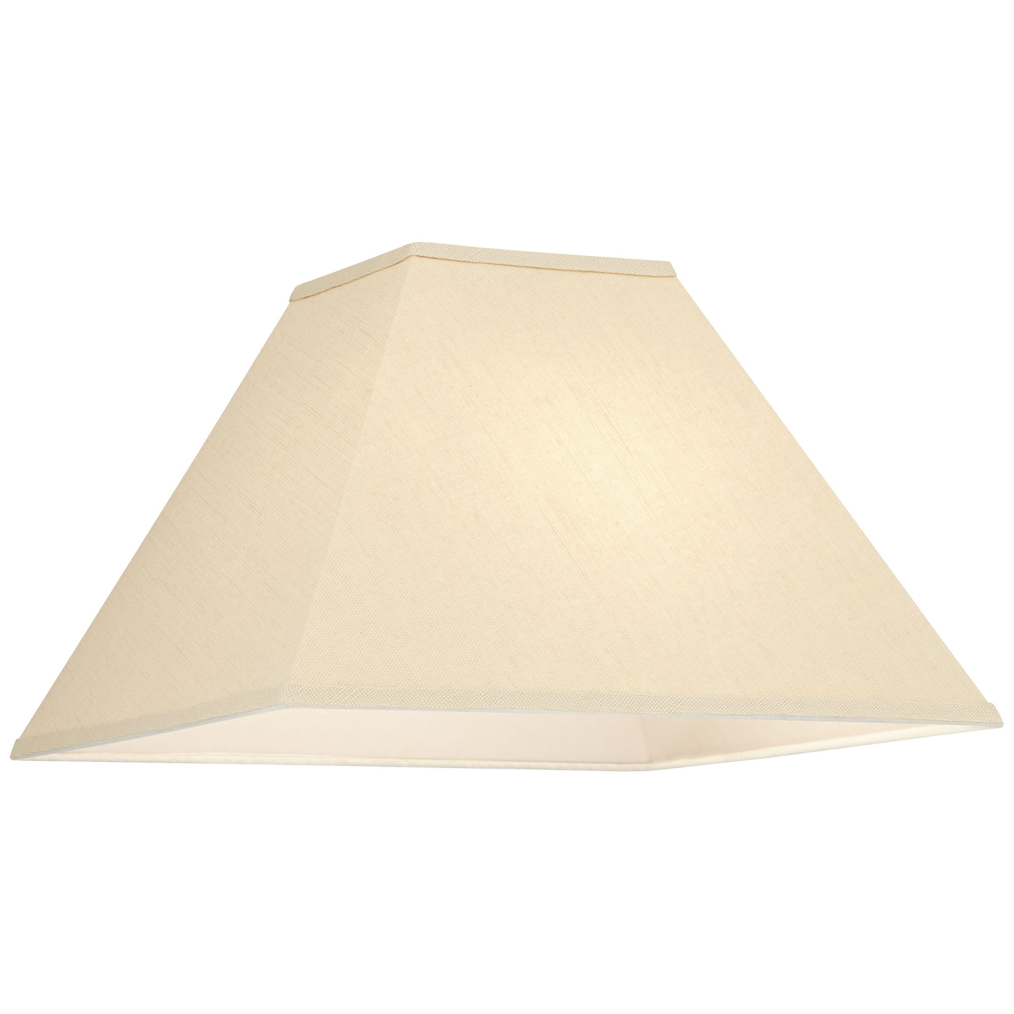 Springcrest Set of 2 Square Lamp Shades Neutral Beige Medium 6" Top x 16" Bottom x 10" High Spider Replacement Harp Finial Fitting