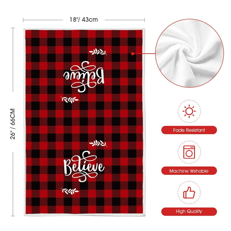 Red & Black Kitchen Towels, Red and Black Dish Towels, Red and