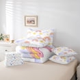 thumbnail image 6 of jejeloiu Watercolor Graffiti Rainbow 7-Piece Twin Bedding Sets,Stars Clouds Print Bedding Comforter Set,White Orange Purple Sheet Sets For Girls,Breathable Home Decor Reversible, 6 of 8