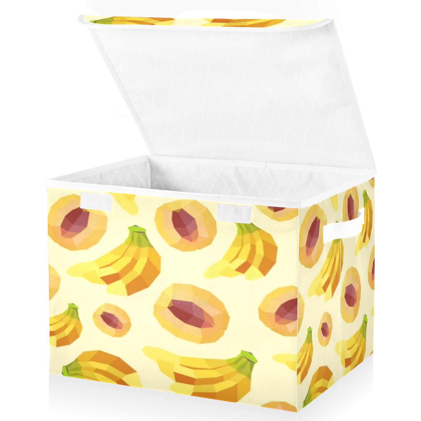 Geometric fruit pattern design Foldable Kids Toy Chest with Flip-Top Lid, Collapsible Fabric Toy Storage Organizer/Bin/Box/Basket/Trunk for Toddler