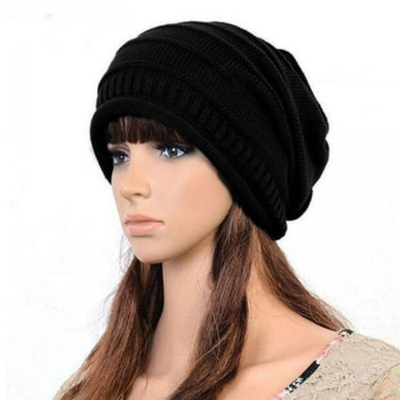 Unisex Womens Mens Knit Baggy Beanie Hat Winter Warm Oversized Ski Slouch Cap