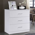 thumbnail image 2 of Hodedah Commode Contemporaine à Trois Tiroirs en Finition Blanche, 2 of 7