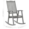 thumbnail image 4 of vidaXL Rocking Chair with Cushions Grey Solid Acacia Wood, 4 of 5