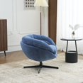 thumbnail image 5 of UHOMEPRO Swivel Accent Chair, Chenille Upholstered 360°Swivel Armchair, Reading Club Chair with Removable Cushion, Metal Base, Living Room Bedroom, Reading Corner, Blue, 5 of 7
