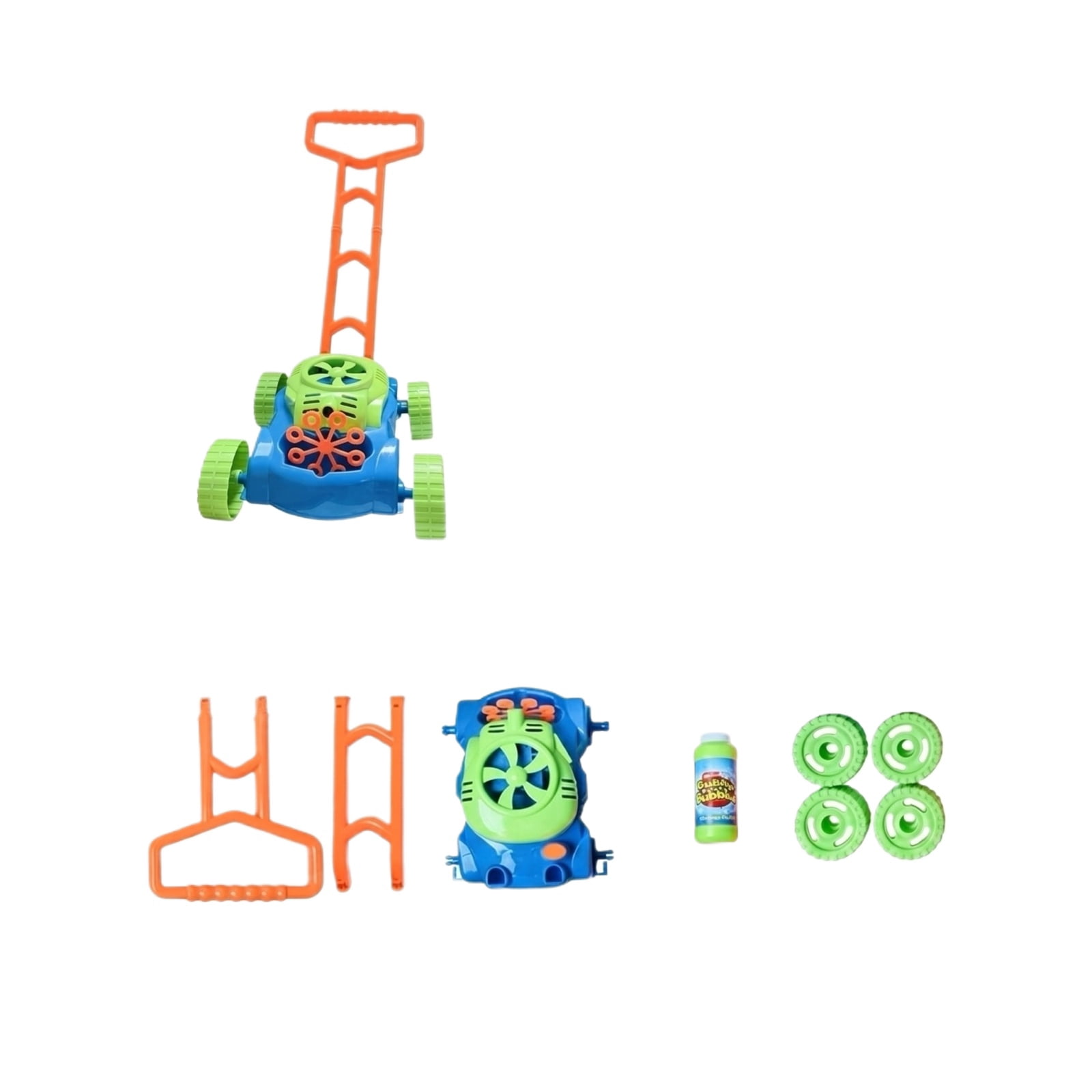 Push Lawn Bubble Blowing Machine with Automatic Bubble Maker and 50ml Solution, Outdoor Rolling Bubble Cart ABS Design for Interactive Party Activities