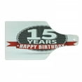 thumbnail image 1 of 15th Birthday Cutting Board, 15 Years Emblem and Celebration in Vintage Style Design, Decorative Tempered Glass Cutting and Serving Board, Wine Bottle Shape, Red Grey and White, by Ambesonne, 1 of 1