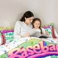 thumbnail image 5 of Feelyou Cartoon Desserts Kids Full Size Comforter Sets, Baseball Ice Hockey Bedding Comforter Set, Happy Birthday Party Reversible Bedding Sets, Lightweight Room Decor, 3-Piece, 5 of 8