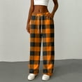 thumbnail image 6 of Hearthz Women Fleece Pajama Bottoms Plaid Soft Fuzzy Elastic Waist Wide Leg Lounge Pants with Pockets Fall Winter Warm Pajama Bottoms, 6 of 6