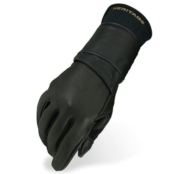 9 Size Heritage Pro Bull Riding Gloves Horse Equestrian Left Hand Black