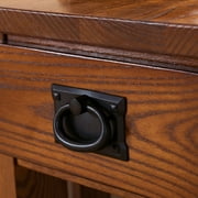 Leick Home Mission Impeccable Solid Wood Storage End Table, Medium Oak