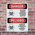 thumbnail image 5 of Pesticide Storage Hazardous Bilingual OSHA Danger Aluminum Sign 10 Inch x 7 Inch - 5 Pack, 5 of 8