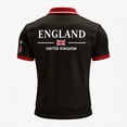 thumbnail image 3 of England 2026 Soccer Cup Fan Polo for Men, Short Sleeve Button Collar Jersey with Gold Rose & Union Jack Graphic, Breathable Athletic Top, 1 PC Gray L, 3 of 3