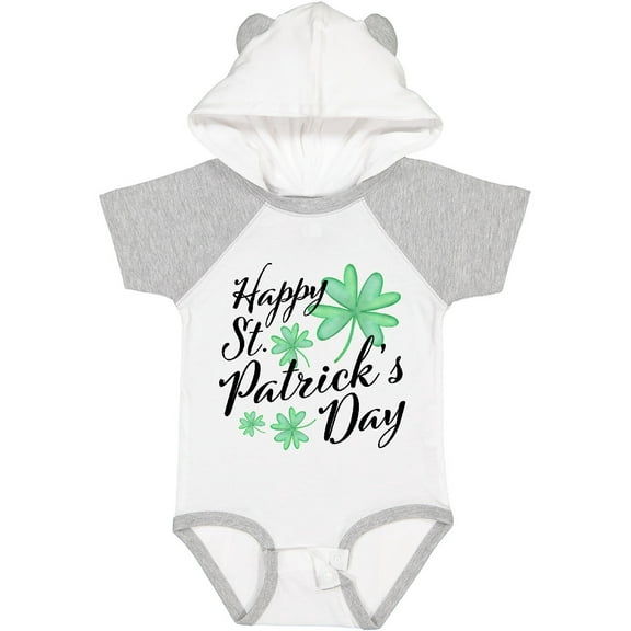 Inktastic Happy St. Patrick's Day- four leaf clovers Boys or Girls Baby Bodysuit