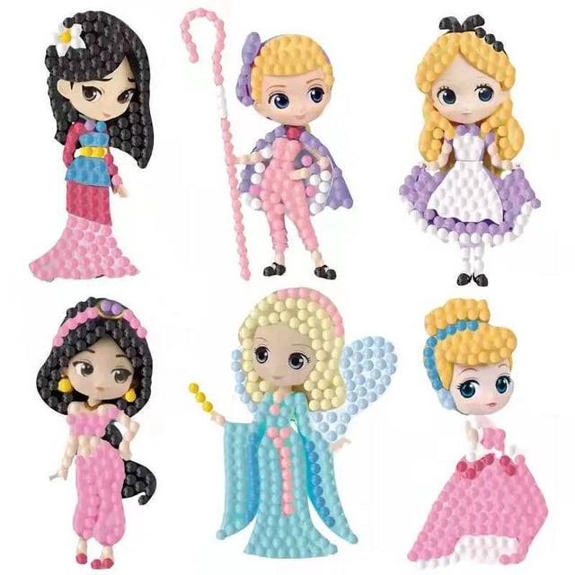 Kits de pegatinas de pintura de diamantes de Disney para niños, Stitch de princesa de dibujos animados, pegatina de mosaico de Arte de diamantes por números, juguetes artesanales, regalos
