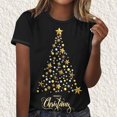 thumbnail image 2 of Camisetas Casuales de las Mujeres Suéter de Manga Corta Impreso Cuello Redondo, Poliéster Ligero para Todas las Estaciones Diario Y Confort de Uso, 2 of 4