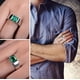 thumbnail image 2 of Anillo de hombre de imitación de esmeralda azul en plata esterlina S925, joyería popular europea y americana, 2 of 5
