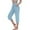 Light Blue, variant on LLYwey Girls Capris for Summer Seamless High Waisted Pull on Wide Leg Pants with Pockets Solid C, New-Md93, Blue, 10T