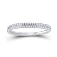 thumbnail image 4 of Bande Double Rangée Fine Diamant Rond en Or Blanc 10kt pour Femmes 1/6 Cttw, 4 of 4