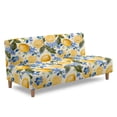 thumbnail image 2 of Xoenoiee Lemon Floral Print Armless Futon Cover Sofa Bed Slipcover, Full Size Futon Mattress Cover, Soft Sofa Bed Covers Stretch Furniture Protector for Pets Kids, 2 of 7