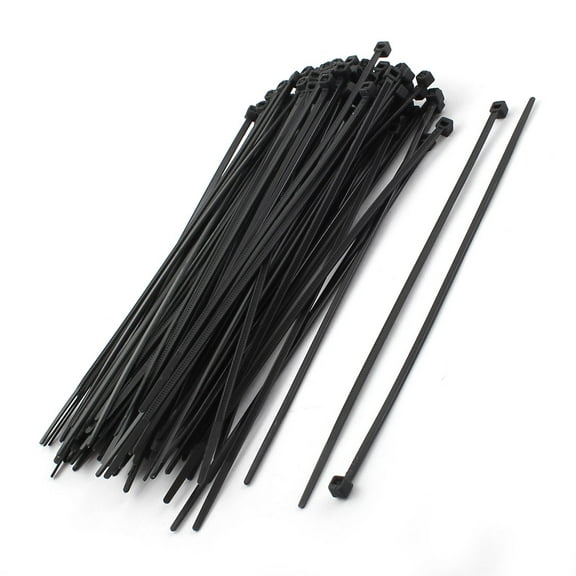 Unique Bargains 100 Pcs 2.8mm Width 150mm Long Packing String Zip Tie Black for Cable Pipe