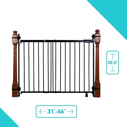 Summer Infant Metal Banister Stair Safety Baby Gate Fits Openings 31 46 inch Wide Metal for Doorways Stairways 32.5 inch Tall Walk Through Baby Pet Gate Black One S Walmart