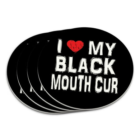 

I Love My Black Mouth Cur Stylish Coaster Set