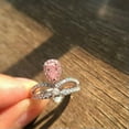 thumbnail image 3 of 3ct Pink&White Water Drop CZ Wedding Band 925 Silver Women's Crown Ring Size 4-9, 3 of 4