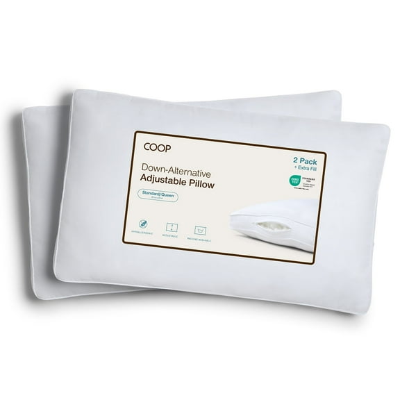 Coop 2-Pack Adjustable Down Alternative Pillows, Standard/Queen