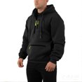 thumbnail image 2 of Men’s Pullover Hoodie with Adjustable Drawstring Hood and Multiple Zippered Pockets for Casual Outdoor Wear Black L, 2 of 4