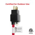 thumbnail image 4 of Clear Power 14/3 SJTW 25 ft 3-Outlet Outdoor Extension Cord with Circuit Breaker Plug, Ideal for Medium Duty Power Tools, Red, CP10141, 4 of 8