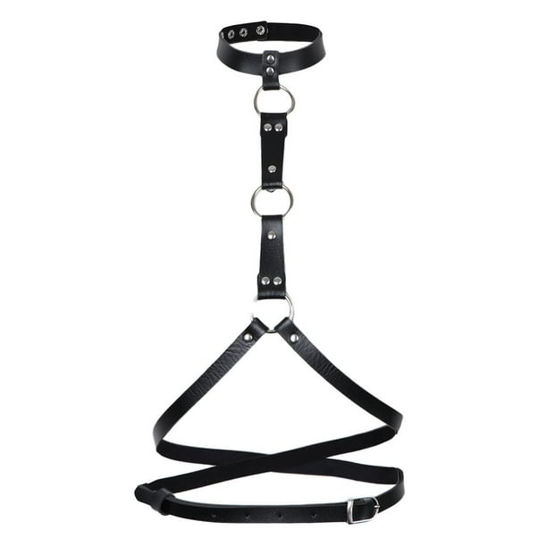 Correas de arnés de cuerpo ajustables de material cuero punk para mujer Cinturón de cinturo de Halloween
