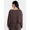 thumbnail image 3 of No Boundaries Mineral Wash Off the Shoulder Sweatshirt, Women's XXS-XXL, 3 of 6