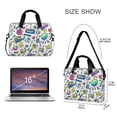 thumbnail image 3 of FORMRS 16" Laptop Bag Carrying Sleeve Case with Handle Travel Shoulder Briefcase, Blue Doodle Pattern, 3 of 8