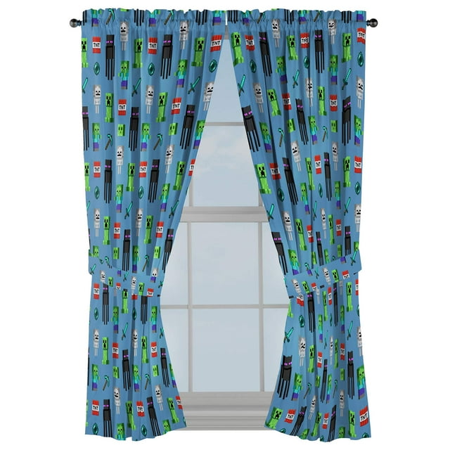 Set de cortinas Jay Franco Minecraft Monster Hunters Blue 160 cm
