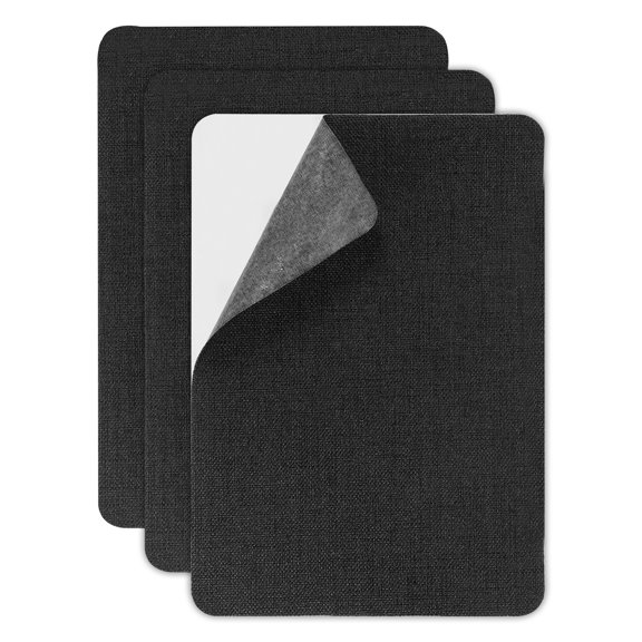 Uxcell 3Pcs 5.5 x 8" Canvas Repair Patch Self-Adhesive Linen Fabric Patch Black