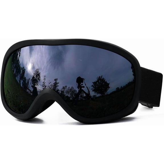 OTG Ski Goggles for Men Women With Anti-Fog Dual Layer lens, UV400 Snow Goggle for Snowboarding Snowmobiling Skating