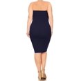 thumbnail image 3 of Women's Plus Size Stretch Strapless Basic Elastic Tube Top Slim Bodycon Solid Midi Dress, 3 of 3