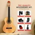thumbnail image 6 of Beginner Acoustic Guitar Kit, 3/4 Junior Size All Wood Instrument, 36" Natural Wood Gloss, Right-Handed, 6 of 7