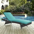 thumbnail image 4 of Modway Convene Aluminum Outdoor Patio Furniture Chaise Lounge, Turquoise, 4 of 6
