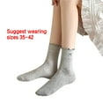 thumbnail image 3 of Stylish Embroidered Bowknot Middle Calf Socks Mesh Cotton Frilly Socks for Women, 3 of 21