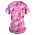 thumbnail image 3 of Hearthz S-5XL Valentine Day Scrub Tops Women Love Heart Graphic Scrubs for Women V Neck Short Sleeve Nurse Uniform with Pocket, 3 of 3